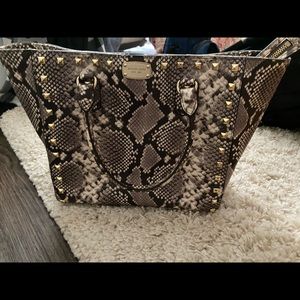 Michael Kors Snake Skin Studded Satchel